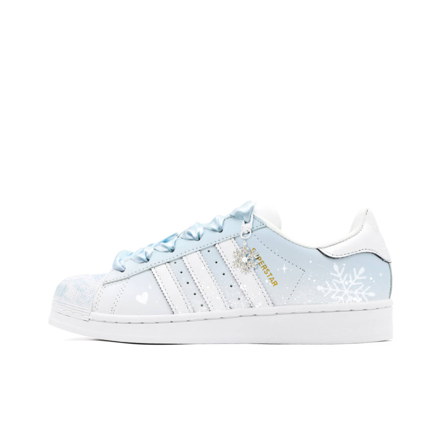 Adidas Originals SUPERSTAR Slip Resistant Abrasion Resistant Low top Skateboard Shoes Women's Blue White