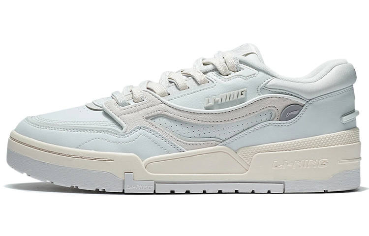 Li-Ning Li Ning 001 BTC Synthetic Leather Lightweight And Breathable Low top Skateboard Shoes Men's Frost White Gray