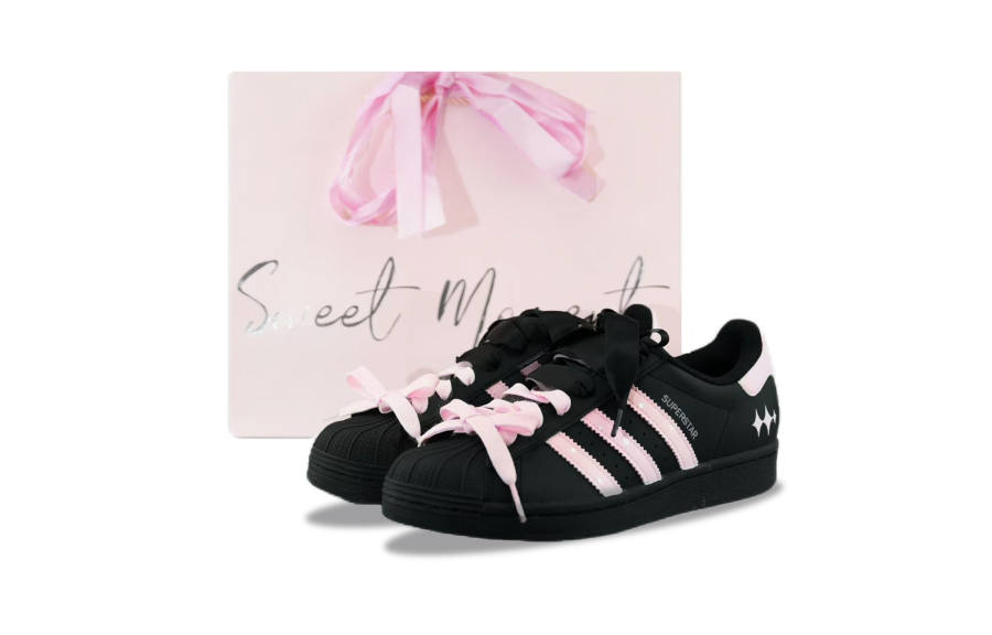Adidas Originals Superstar 2 Low top Skateboard Shoes Unisex Black Pink