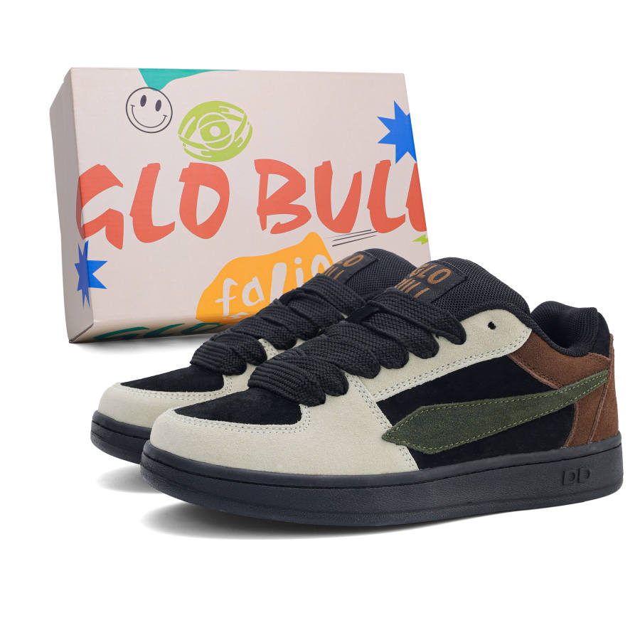 GLO BULL Puffy Shoes Cow Suede Coverage Abrasion Resistant Lightweight Breathable Slip Resistant Low top