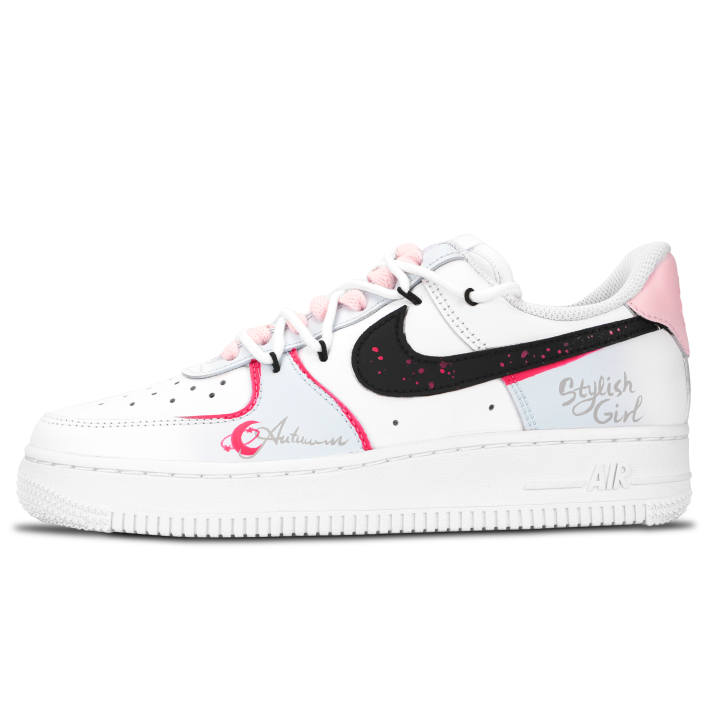 Nike Nike Air Force 1 Star Moon Vast Abrasion Resistant Abrasion Resistant Low top Skateboard Shoes Unisex White Pink