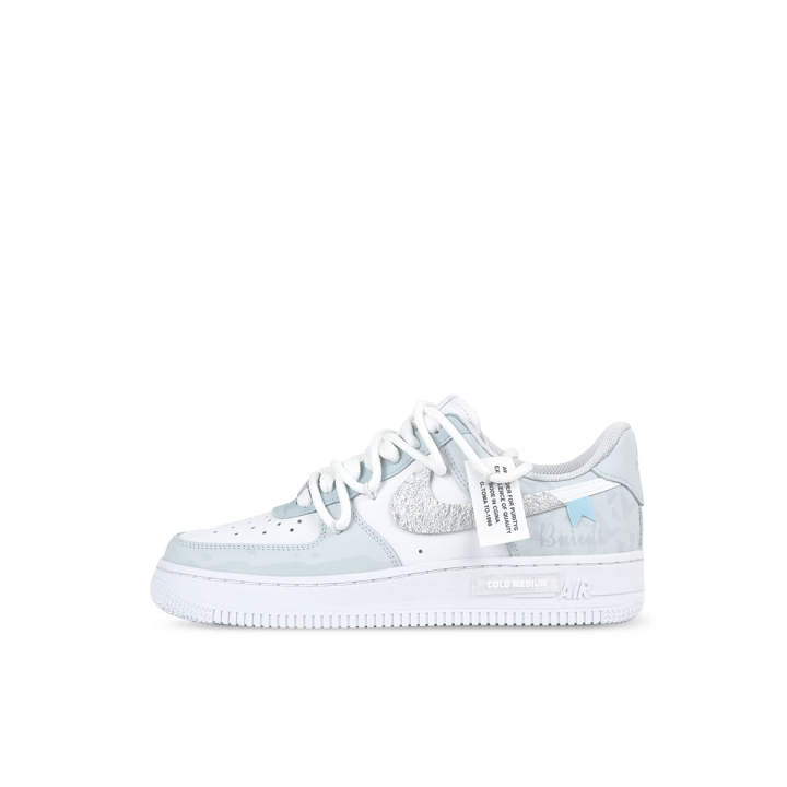 Nike Nike Air Force 1 07 Coverage Slip Resistant And Abrasion Resistant Low top Skateboard Shoes Men's Light Blue