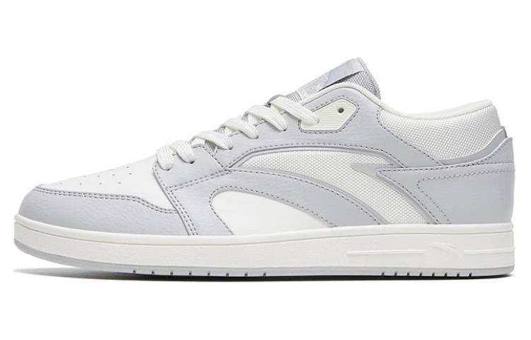 Anta Classic Collection Slip Resistant Abrasion Resistant Low top Skateboard Shoes Men's Gray White