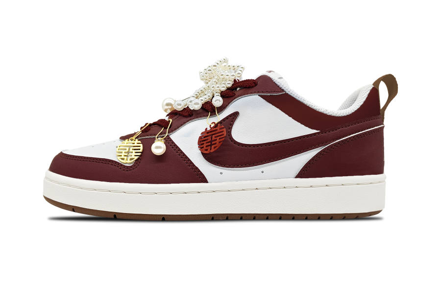 Nike Nike Court Borough Harmony Of Phoenix And Auspicious Joy Synthetic Leather Slip Resistant Abrasion Resistant Low top