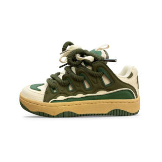 XLAIII Slip Resistant Abrasion Resistant Low top Skateboard Shoes Unisex Brown Green