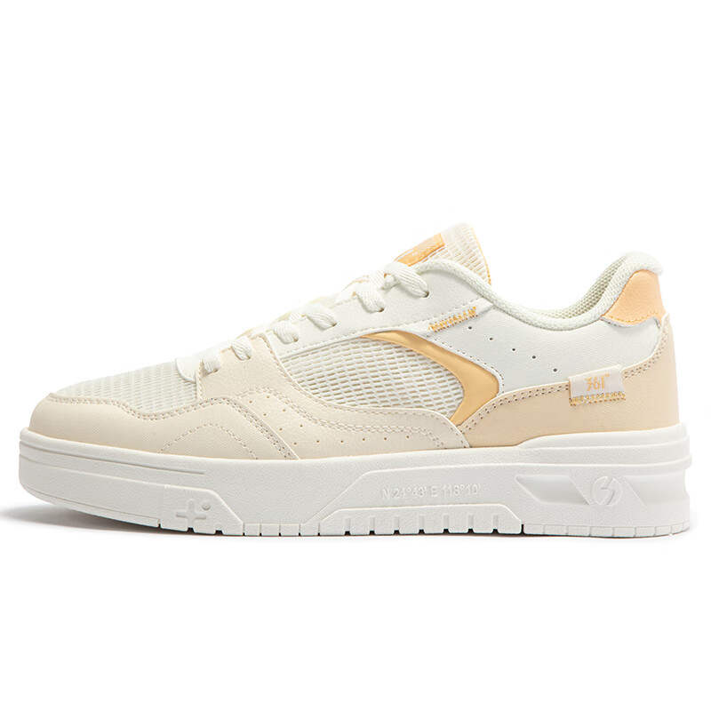 361° Slip Resistant And Breathable Low top Skateboard Shoes Women's Beige Yellow