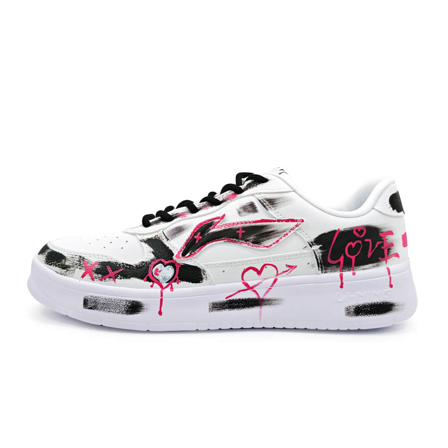 Li-Ning Li Ning Floating Boat Abrasion Resistant Lightweight Height Increasing Low top Skateboard Shoes Unisex Black White