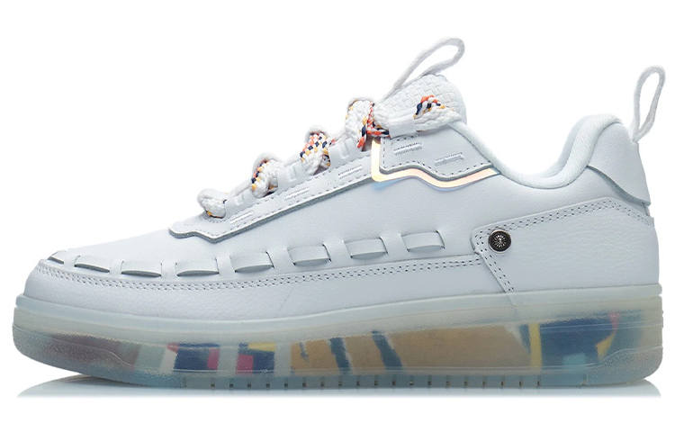 Li-Ning Li Ning CF Tracing Synthetic Leather Abrasion Resistant Breathable Support Low top Skateboard Shoes Women's White