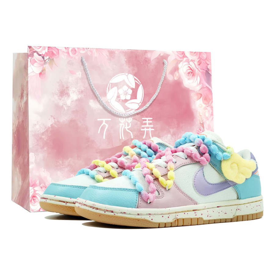 Nike Nike Dunk Kaleidoscope, Candy Super Sweet, Box Low top Skateboard Shoes Unisex Pink White Blue
