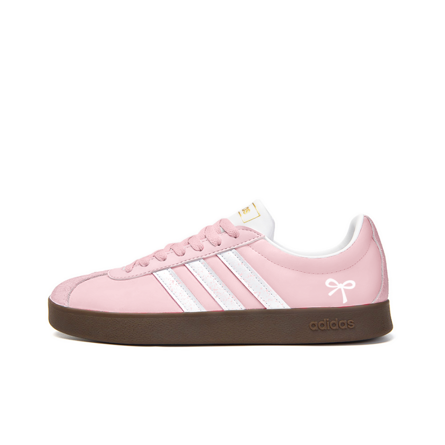 Adidas Neo VL Court 2.0 Ask Autumn, Small Flower Non Slip And Waterproof Low top Skateboard Shoes Unisex Pink