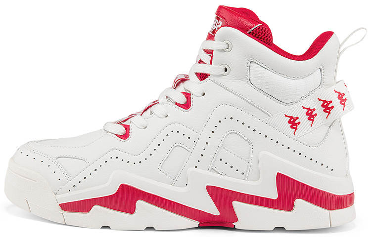 Kappa High top Skateboard Shoes Unisex White Cherry Red
