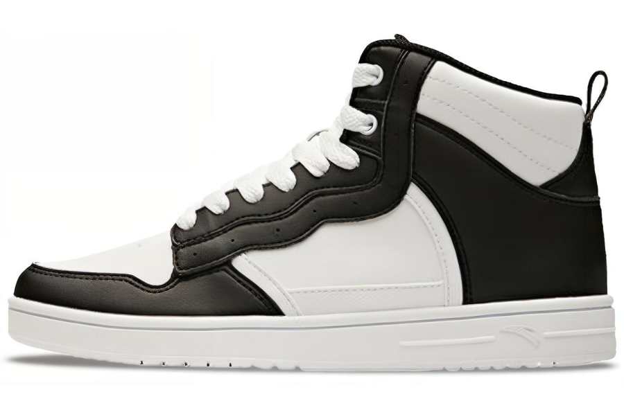 Anta Life Collection Synthetic Leather Slip Resistant Cushioning High top Skateboard Shoes Women's White Black