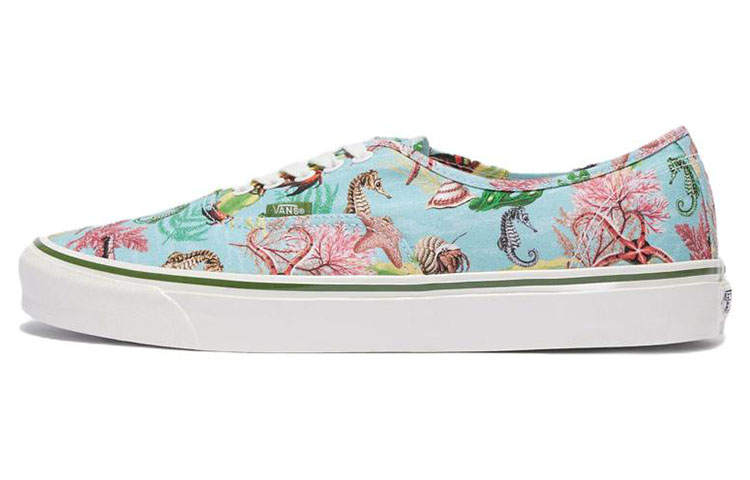 Vans Todd Snyder X John Derian x Vans Authentic 44 DX Fabric Low top Skateboard Shoes Unisex Blue Pink