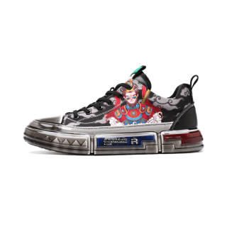 HUNU Slip Resistant Abrasion Resistant Slip Resistant Abrasion Resistant Low top Skateboard Shoes Men's Black