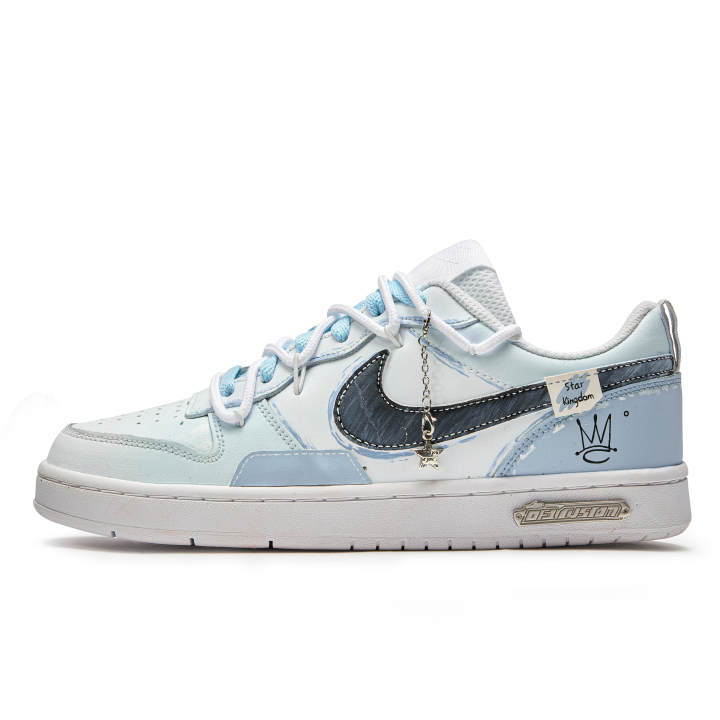 Nike Nike Court Borough Slip Resistant Impact Resistance Quick Dry Low top Skateboard Shoes GS Blue White