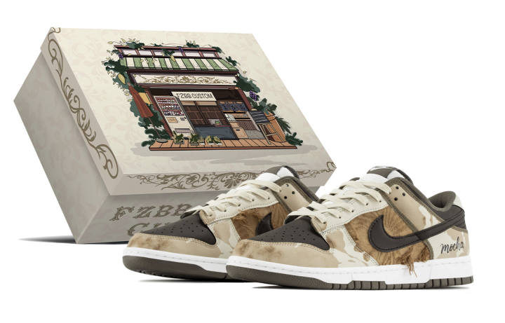 Nike Nike Dunk Box Fugu Island Abrasion Resistant Low top Skateboard Shoes Men's Beige Brown