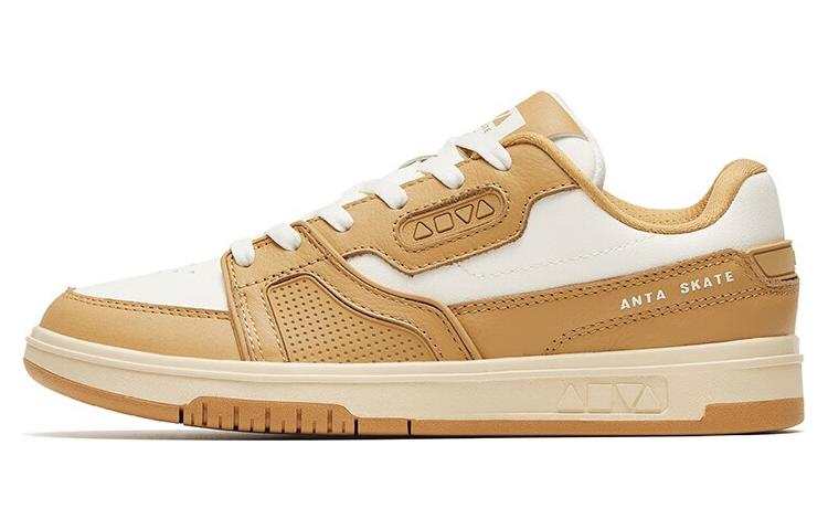 Anta Jie Ao Slip Resistant Abrasion Resistant Low top Skateboard Shoes Women's White Brown