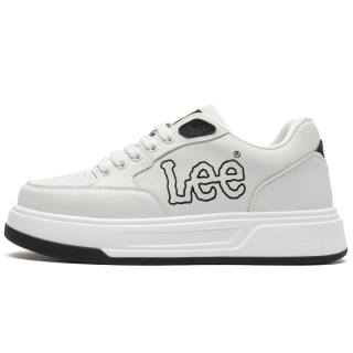Lee White Sneakers Cow Split Leather Low top Skateboard Shoes Men's