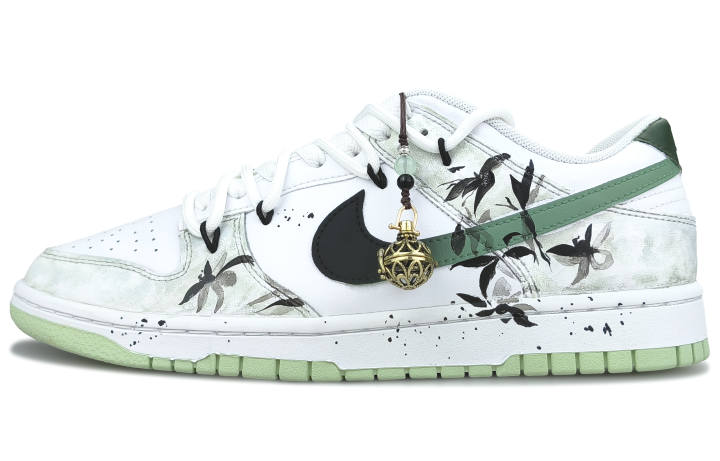 Nike Nike Dunk 'Honeydew Ink Flower Abrasion Resistant Low top Skateboard Shoes Men's Light White Green