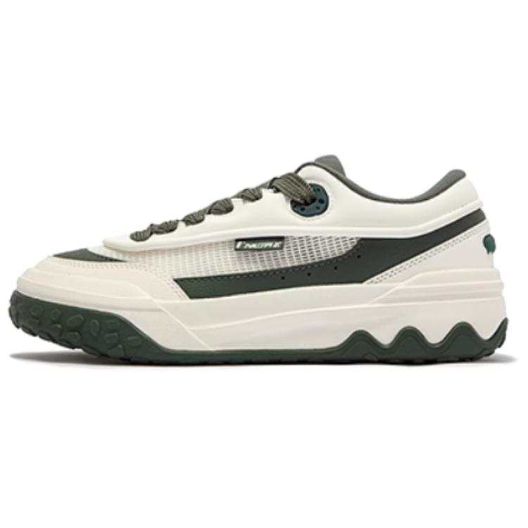 361° Slip Resistant Abrasion Resistant Low top Skateboard Shoes Men's White Green