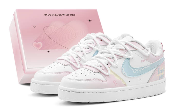 Nike Nike Court Borough Skateboard Shoes Women's Low Top Pink