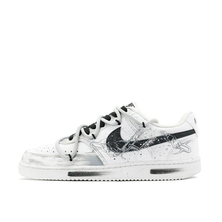 Nike Nike Court Vision 1 Leather Slip Resistant Low top Skateboard Shoes Men's Black Gray White