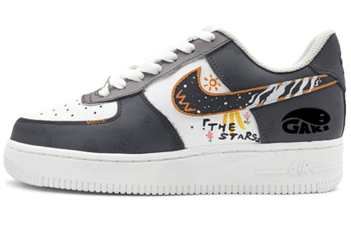 Nike Nike Air Force 1 07 Slip Resistant Abrasion Resistant Low top Skateboard Shoes Men's Blue Gray