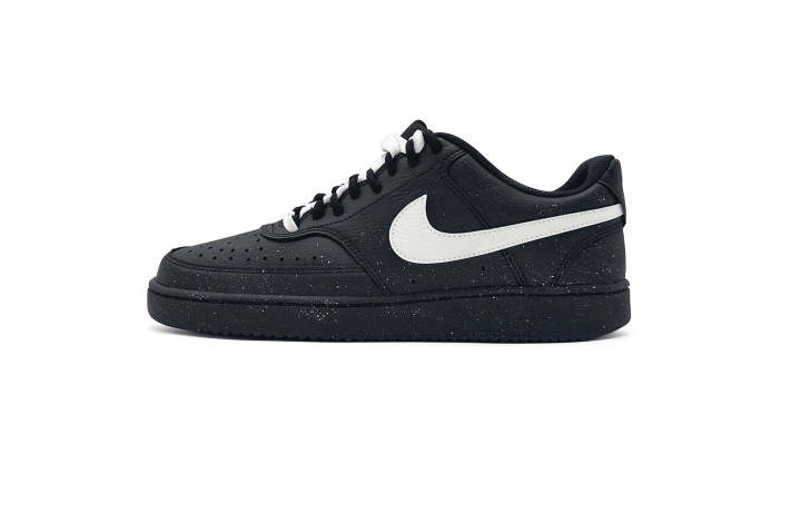 Nike Nike Court Vision Leather Abrasion Resistant Low top Skateboard Shoes Unisex Black White