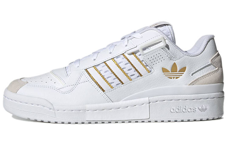 Adidas Originals FORUM Abrasion Resistant Low top Skateboard Shoes Unisex White Gold