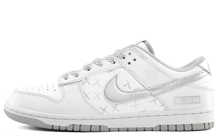 Nike Nike Dunk Low top Skateboard Shoes Unisex White Silver
