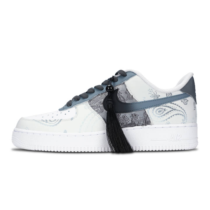 Nike Nike Air Force 1 Chinese Style Cashews Slip Resistant Abrasion Resistant Low top Skateboard Shoes Unisex Ivory White