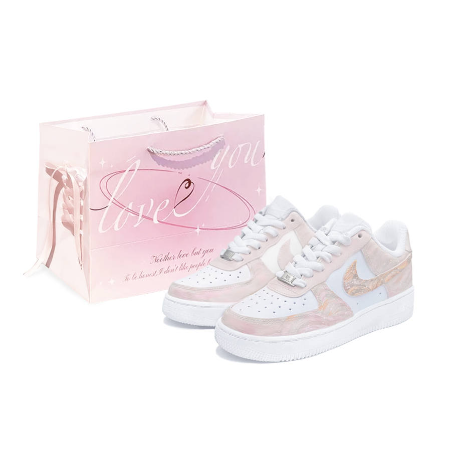 Nike Nike Air Force 1 Shopping Bag, Planet, First Moon Culture Abrasion Resistant Low top Skateboard Shoes Unisex