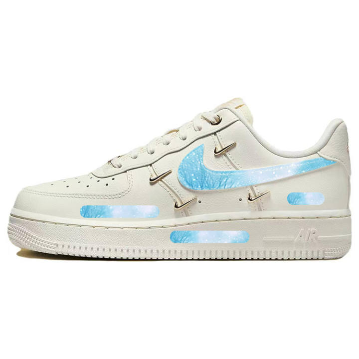 Nike Nike Air Force 1 Slip Resistant Cushioning Abrasion Resistant Breathable Low top Skateboard Shoes Women's White