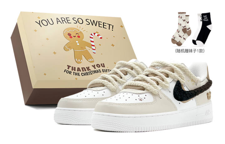 Nike Nike Air Force 1 Low Air Force 1, Christmas Gift, Rope Bear Low top Skateboard Shoes Women's Brown White