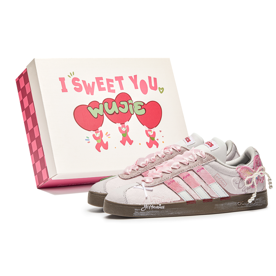 Adidas Adidas Wu Jian, Box, Pink Cloth Cushioning Low top Skateboard Shoes Unisex Pink Brown