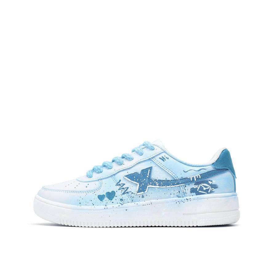 XTEP Air Force 1 Abrasion Resistant Balance Low top Skateboard Shoes Unisex Peacock Blue