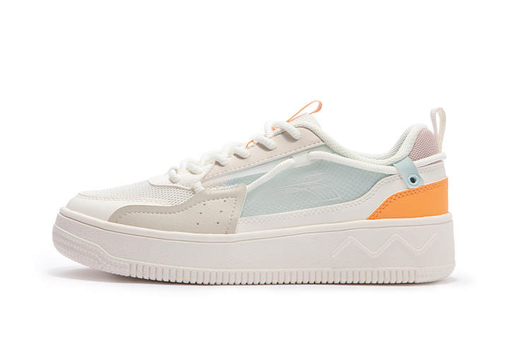 361° Thousand Thoughts Comfortable Slip Resistant Abrasion Resistant Low top Skateboard Shoes Women's White Orange