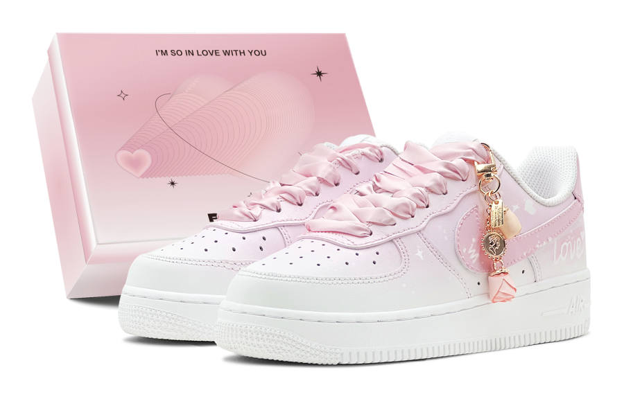 Nike Nike Air Force 1 Air Force 1, Couple's, Romantic Favor, Rose Love, Girlish, Elegant Graceful Low top Skateboard Shoes