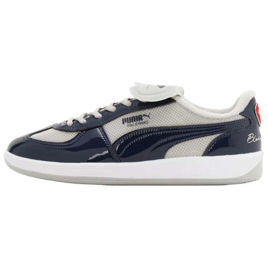 PUMA BlackEyePatch x PUMA Palermo PREMIUM Breathable Low top Skateboard Shoes Unisex Marine Blue