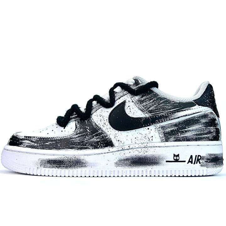 Nike Nike Air Force 1 Horse Year CNY Ink Black First Snow, Little Black 2 Cushioning Abrasion Resistant