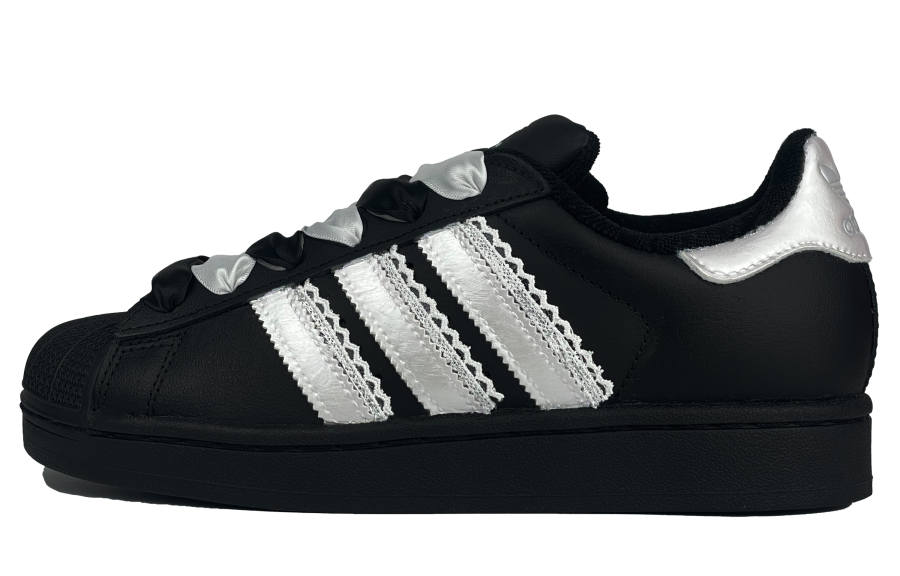 Adidas Originals SUPERSTAR Gothic Silver Synthetic Leather Abrasion Resistant Height Increasing