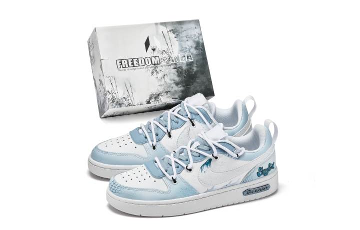 Nike Nike Court Borough Skateboard Shoes Women's Low Top White/Blue