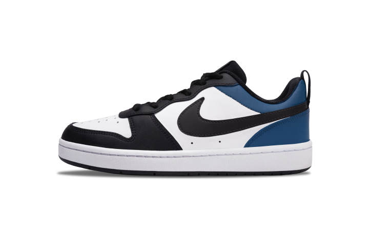 Nike Nike Court Borough Leather Slip Resistant Lightweight Low top Skateboard Shoes GS Black White Blue
