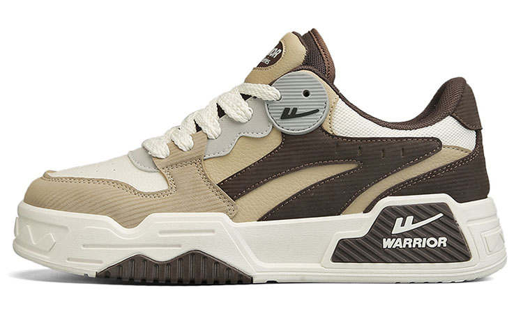 WARRIOR Slip Resistant Slip Resistant Low top Skateboard Shoes Men's Khaki Beige Brown