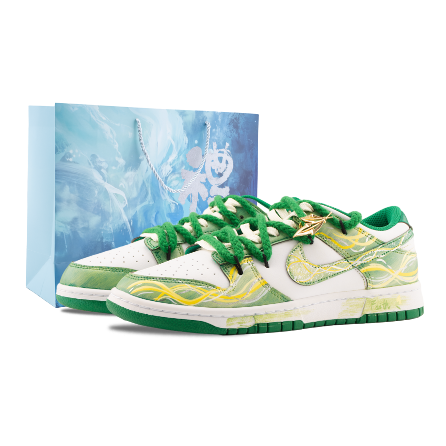 Nike Nike Dunk Mori Wind Spirit Abrasion Resistant Abrasion Resistant Low top Skateboard Shoes Unisex Yellow Green