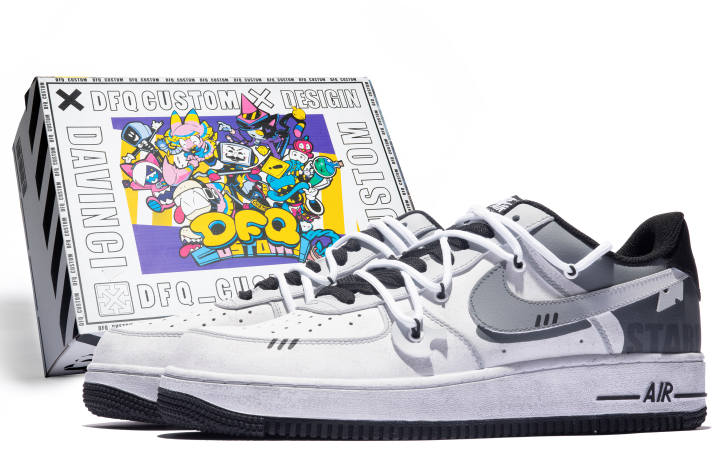 Nike Nike Air Force 1 Low top Skateboard Shoes Women's Black Gray