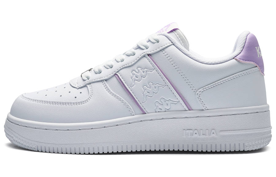 Kappa Street Avant Garde Back to Back Slip Resistant Abrasion Resistant Low top Skateboard Shoes Women's White Purple