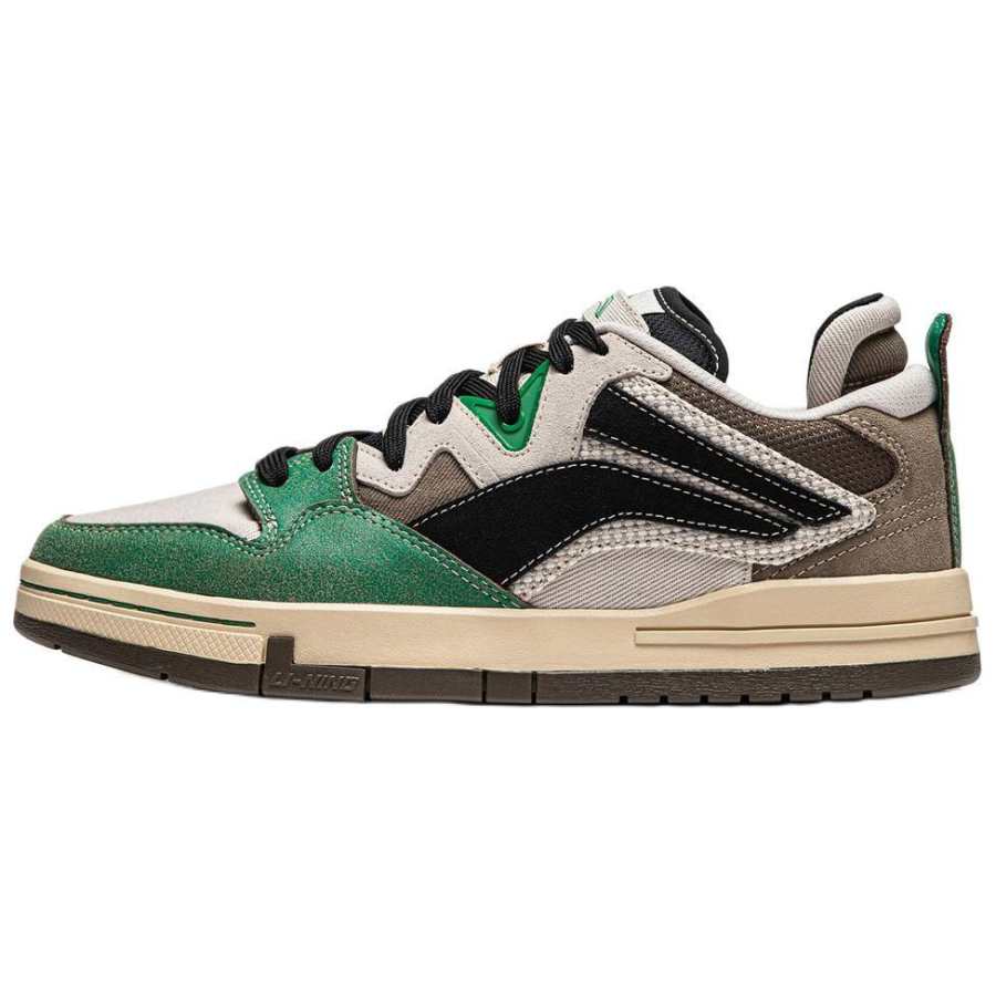 Li-Ning Li Ning Wave Pro Lightweight And Breathable Low top Skateboard Shoes Men's Gray Green
