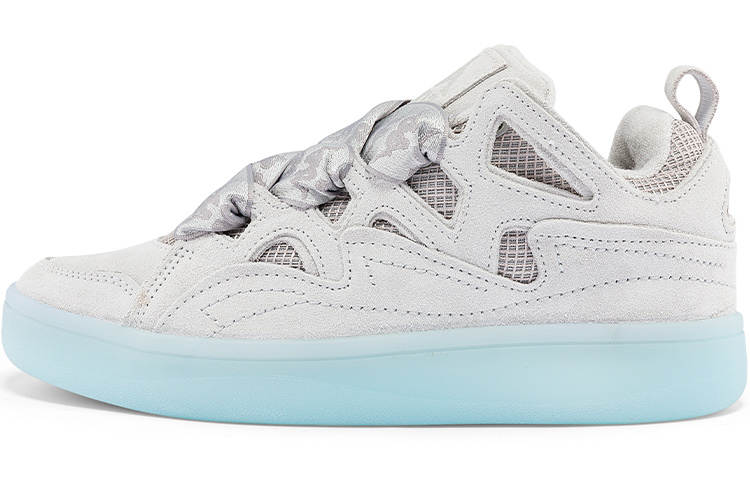Kappa Fatty Puffy Shoes Slip Resistant Low top Skateboard Shoes Unisex Light Gray