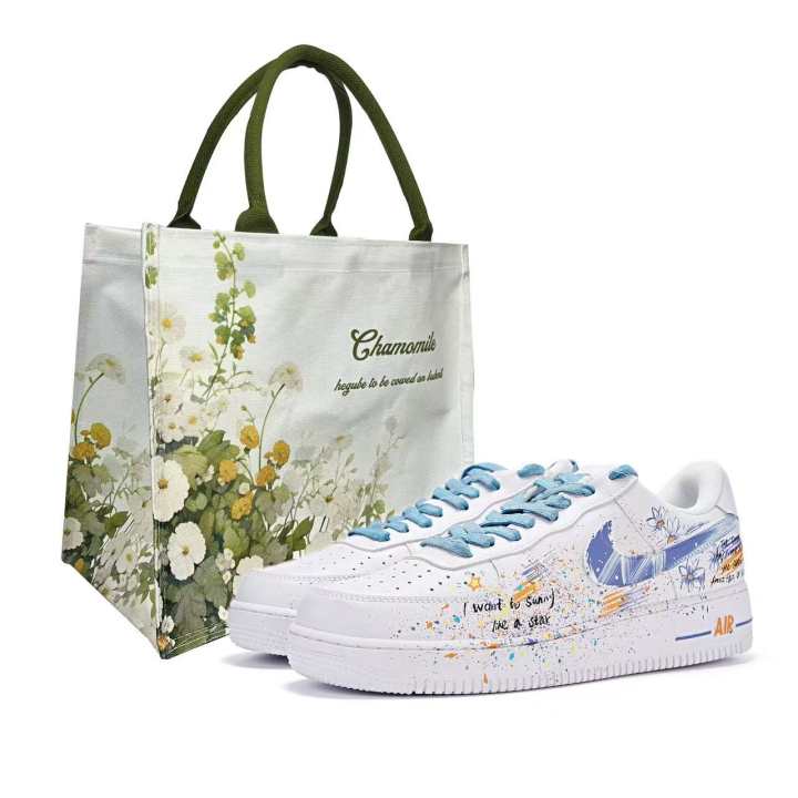 Nike Nike Air Force 1 Small Daisy GD KPOP Leather Hand Drawn Graffiti Abrasion Resistant Low top Skateboard Shoes Men's
